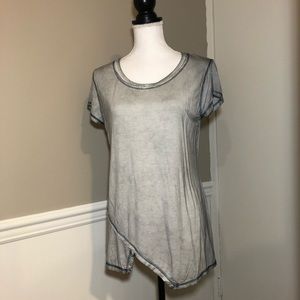 POL Crew Neck Asymmetrical Hem Tee